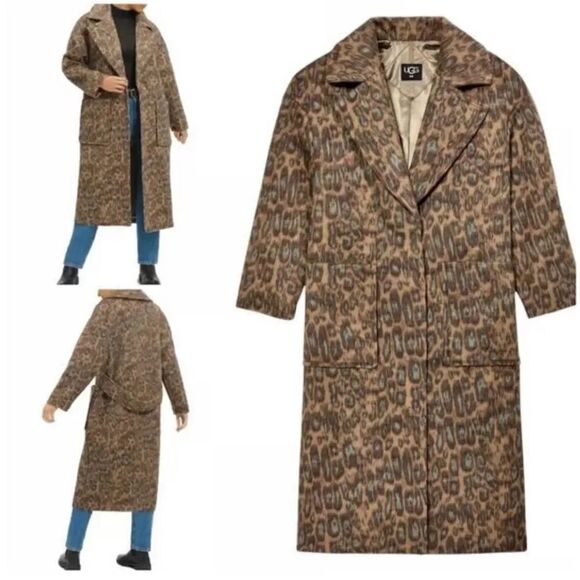 UGG Jackets & Blazers - UGG Women's Hattie Long Oversized Coat Animal Print Novelty Size Médium